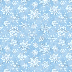 Light Blue - Tossed Snowflakes